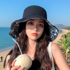 Korean fashion summer design color pattern two side sun hat