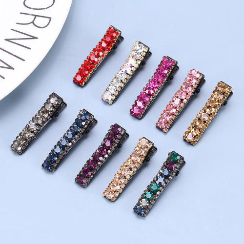 Colorful crystal statement hair clips