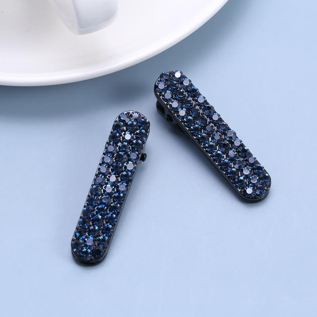 Delicate three row crystal colorful hair clips