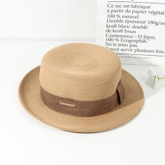 Elegant straw boater hat
