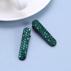 Delicate three row crystal colorful hair clips