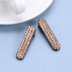 Delicate three row crystal colorful hair clips