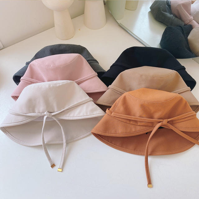 Korean fashion plain color sun hat