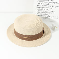 Elegant straw boater hat