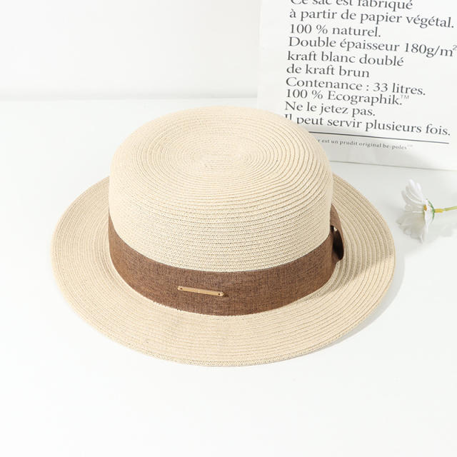 Elegant straw boater hat