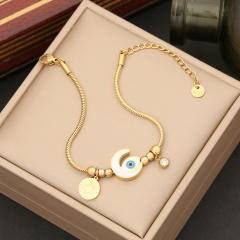 Personality evil eye bead stainless steel bracelet
