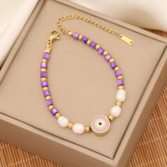 Personality boho evil eye bead bracelet