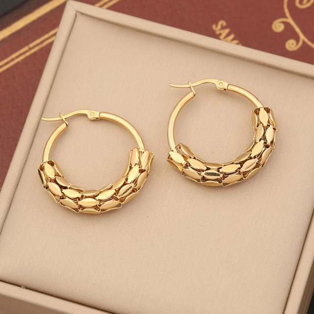 Chunky stainless steel hoop earrings
