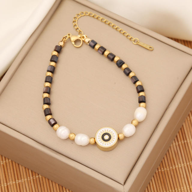 Personality boho evil eye bead bracelet