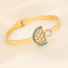 Personality color enamel evil eye stainless steel bangle