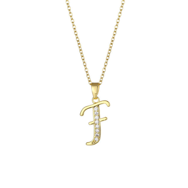Delicate diamond initial pendant copper necklace