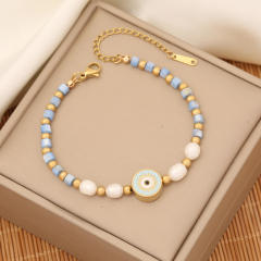 Personality boho evil eye bead bracelet