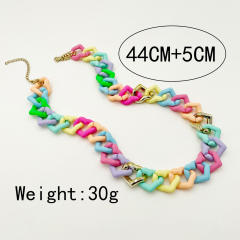 Y2K summer candy color acrylic chain choker necklace