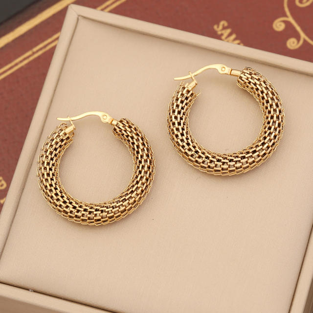 Chunky stainless steel hoop earrings
