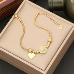 Personality evil eye bead stainless steel bracelet