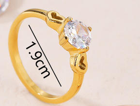 Concise heart cut cubic zircon stainless steel rings