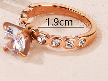 Concise chic cubic zircon diamond stainless steel rings