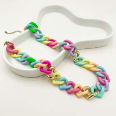Y2K summer candy color acrylic chain choker necklace