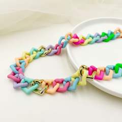 Y2K summer candy color acrylic chain choker necklace