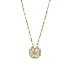 Delicate diamond clover stainless steel necklace