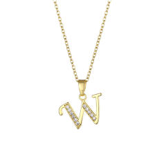 Delicate diamond initial pendant copper necklace