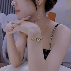 Elegant evil eye stainless steel bracelet