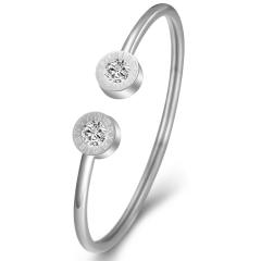 Wish hot sale birthstone stainless steel cuff bangle