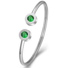 Wish hot sale birthstone stainless steel cuff bangle