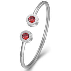 Wish hot sale birthstone stainless steel cuff bangle