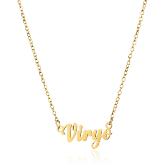 18K stainless steel zodiac necklace