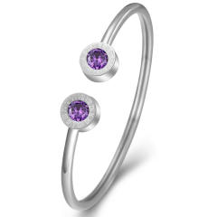 Wish hot sale birthstone stainless steel cuff bangle