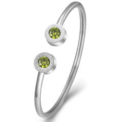 Wish hot sale birthstone stainless steel cuff bangle