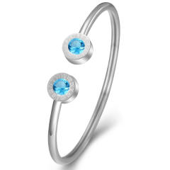 Wish hot sale birthstone stainless steel cuff bangle