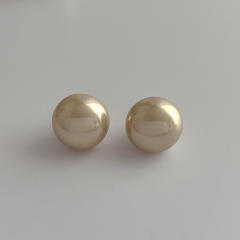 French trend elegant gray color pearl studs earrings