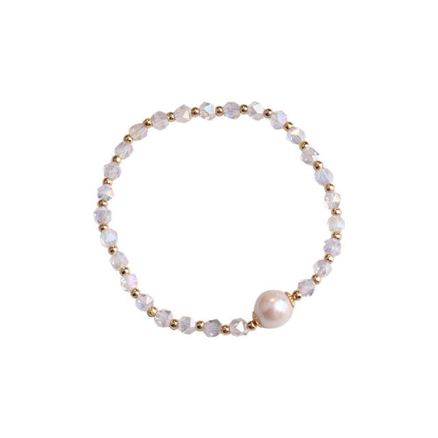Korean fashion water pearl crystal bead bracelet