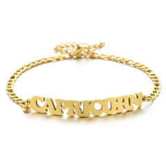 Classic zodiac series figaro chain stainless steel bracelet