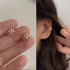 Creative personality leaf alloy ear cuff set