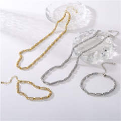 Delicate pave setting cubic zircon diamond copper necklace set