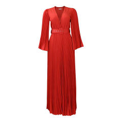 Plain color v neck maxi dress