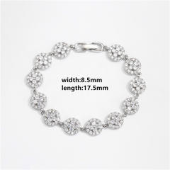 Delicate cubic zircon setting diamond copper tennis bracelet