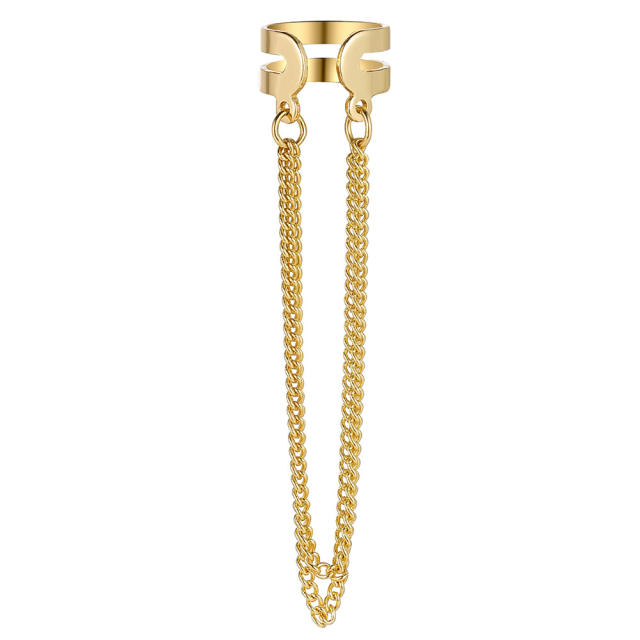 Creative personality leaf alloy ear cuff set