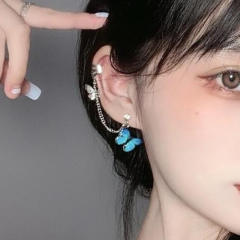 Creative personality leaf alloy ear cuff set
