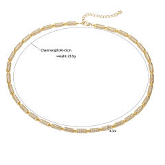 Delicate pave setting cubic zircon diamond copper necklace set