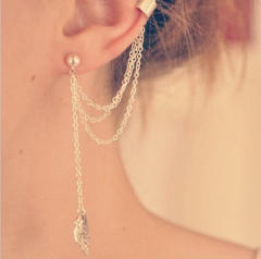 Creative personality leaf alloy ear cuff set