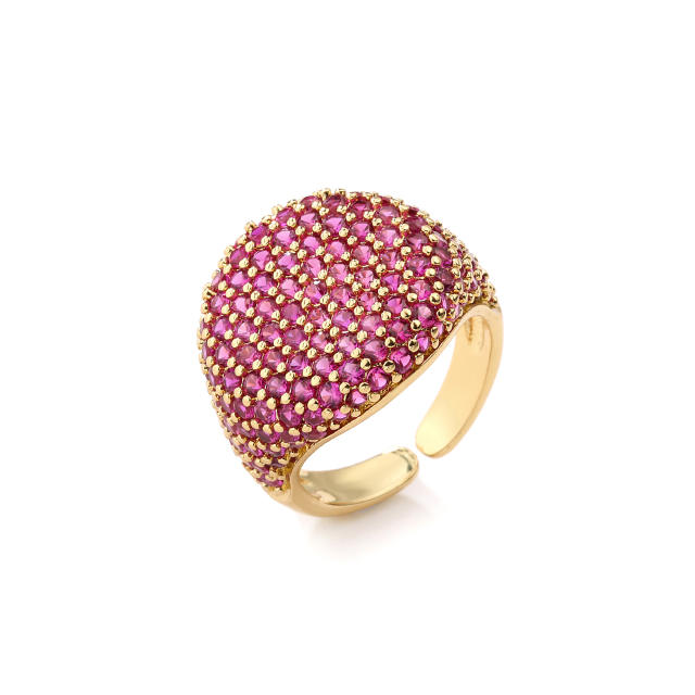 18K gold plated copper full cubic zircon rings