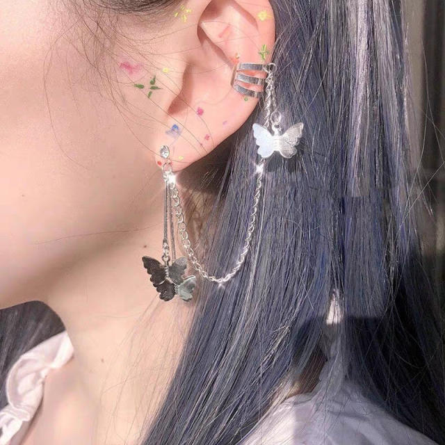 Creative personality leaf alloy ear cuff set