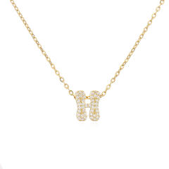 Occident fashion diamond initial copper necklace
