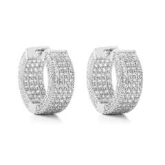 Elegant pave setting cubic zircon gold plated copper hoop earrings