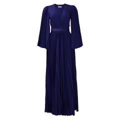 Plain color v neck maxi dress