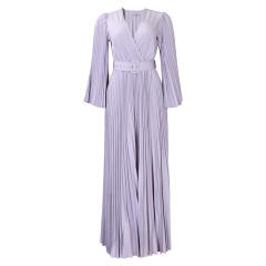 Plain color v neck maxi dress
